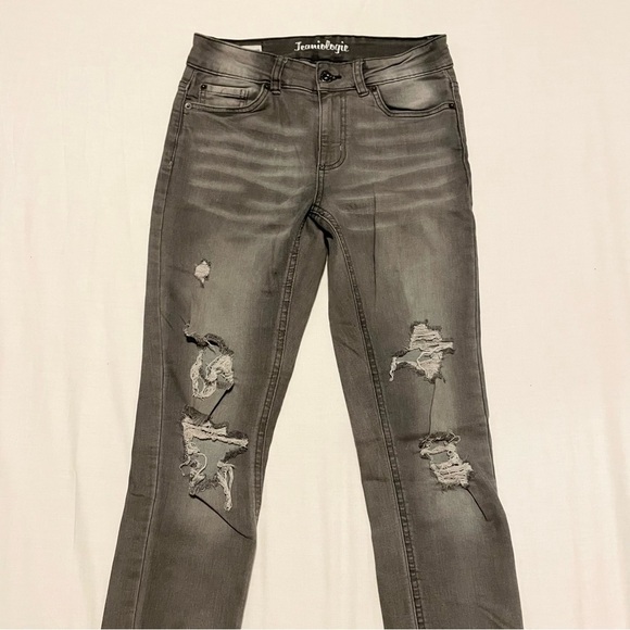 Jeaniologie Women Size 6 High Rise Skinny Jeans Distressed - Picture 6 of 16